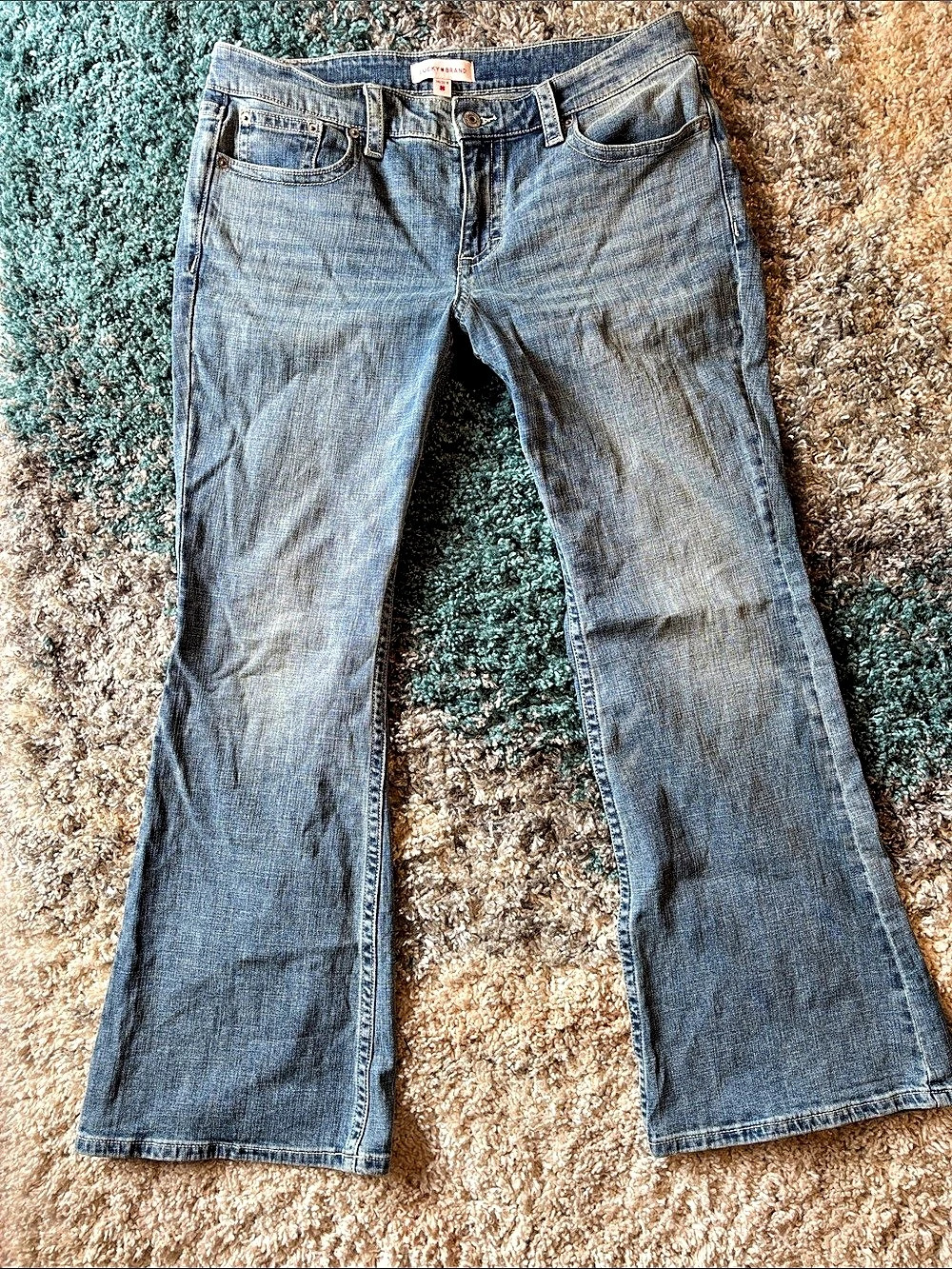 Lucky Brand Low Rise Flare Jeans in Blue Waist 14/32 R